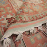 Handwoven antique turkish carpet, classic wool rug- 145x220cm
