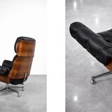 Vintage Mid-Century Modern Swiss Leather Lounge Chair from Giroflex