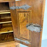 Antique 19th century Biedermeier art deco chest of drawers in walnut with wrought iron locks