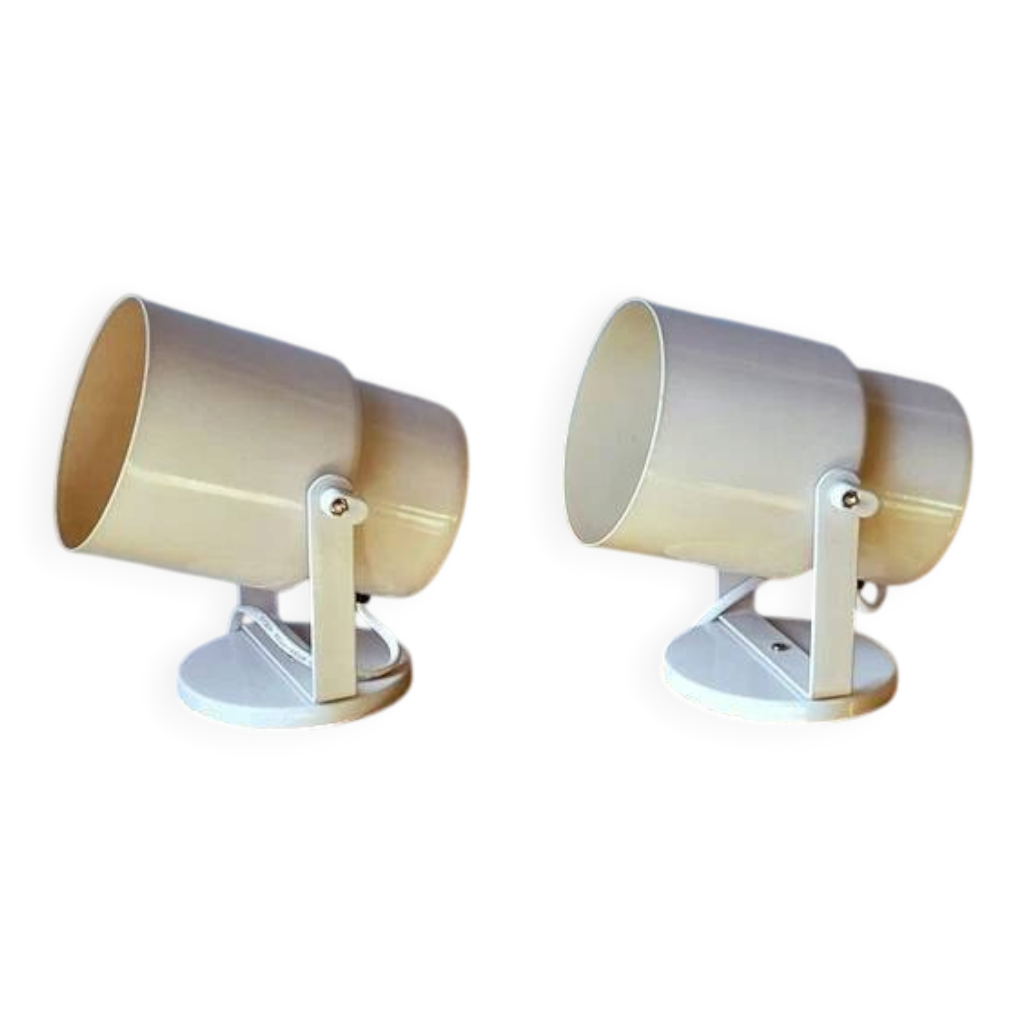 Pair of lacquered metal spotlights from the 1970s.
