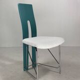 Set of 6 Memphis dining chairs in bouclé, 1980s