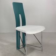 Set of 6 Memphis dining chairs in bouclé, 1980s