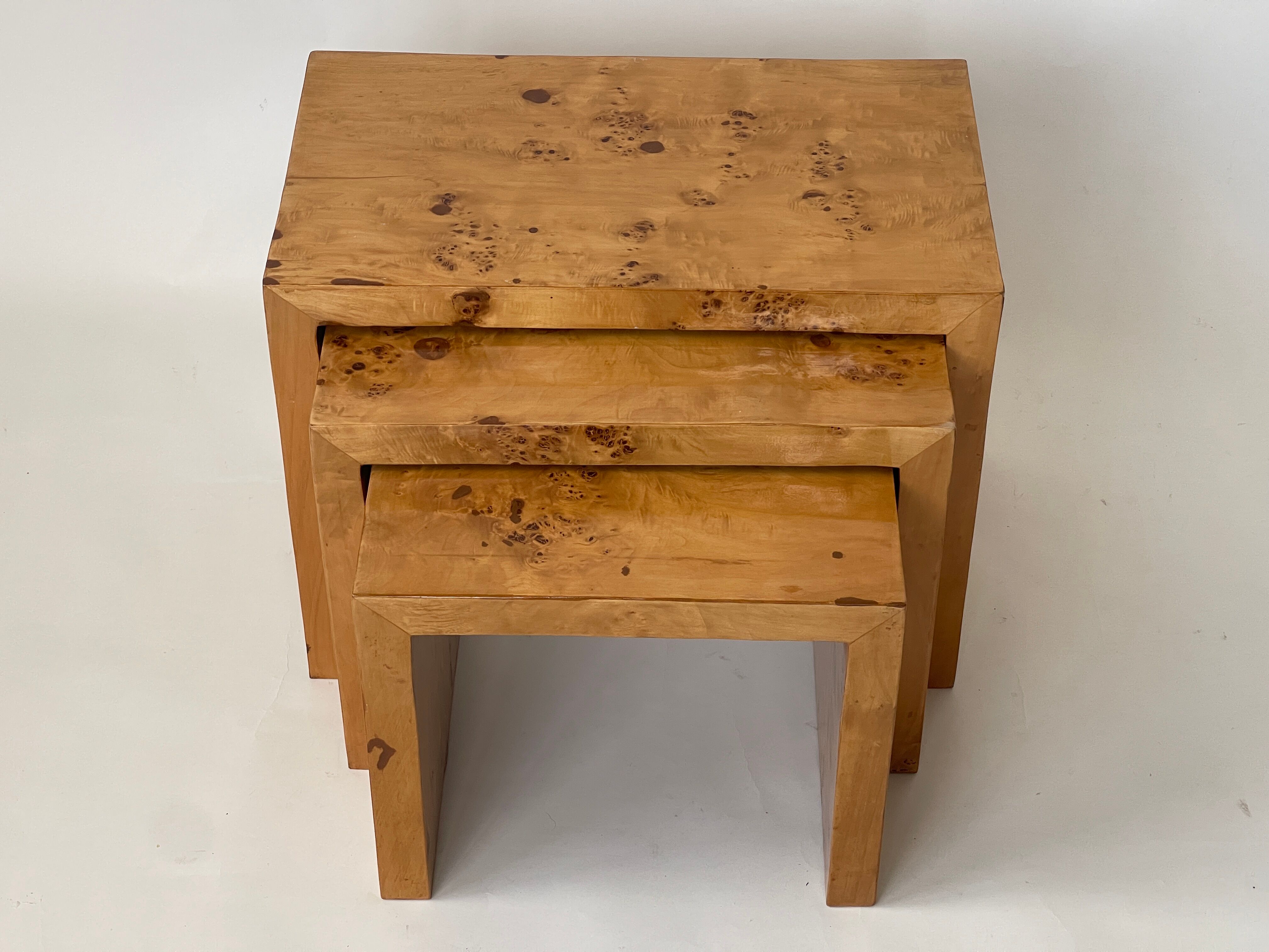 1970s burl nest tables