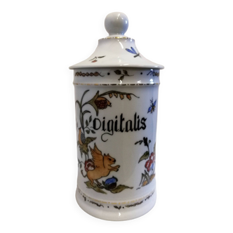 Ancien Pot À Pharmacie Digitalis En Porcelaine