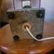 Vintage 1960s lamp – black veined marble and decorated metal