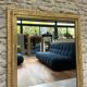 Fireplace mirror 127/101.5cm gilded with gold leaf, mercury glass, fireplace trumeau.