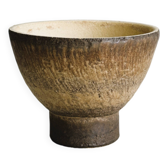 Small vintage rustic glazed stoneware bowl