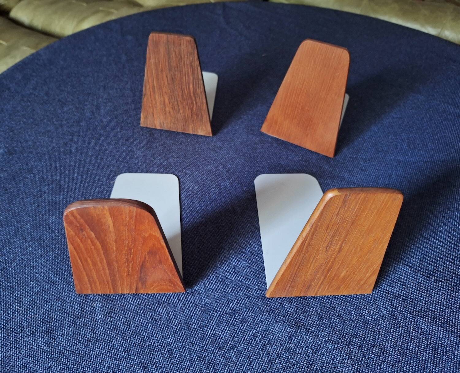 Set of 4 mid century teak bookends, Kai Kristiansen attr., Denmark 1960s