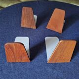 Ensemble de 4 serre-livres en teck du milieu du siècle, Kai Kristiansen attr., Danemark, années 1960