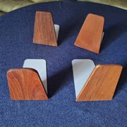 Set of 4 mid century teak bookends, Kai Kristiansen attr., Denmark 1960s