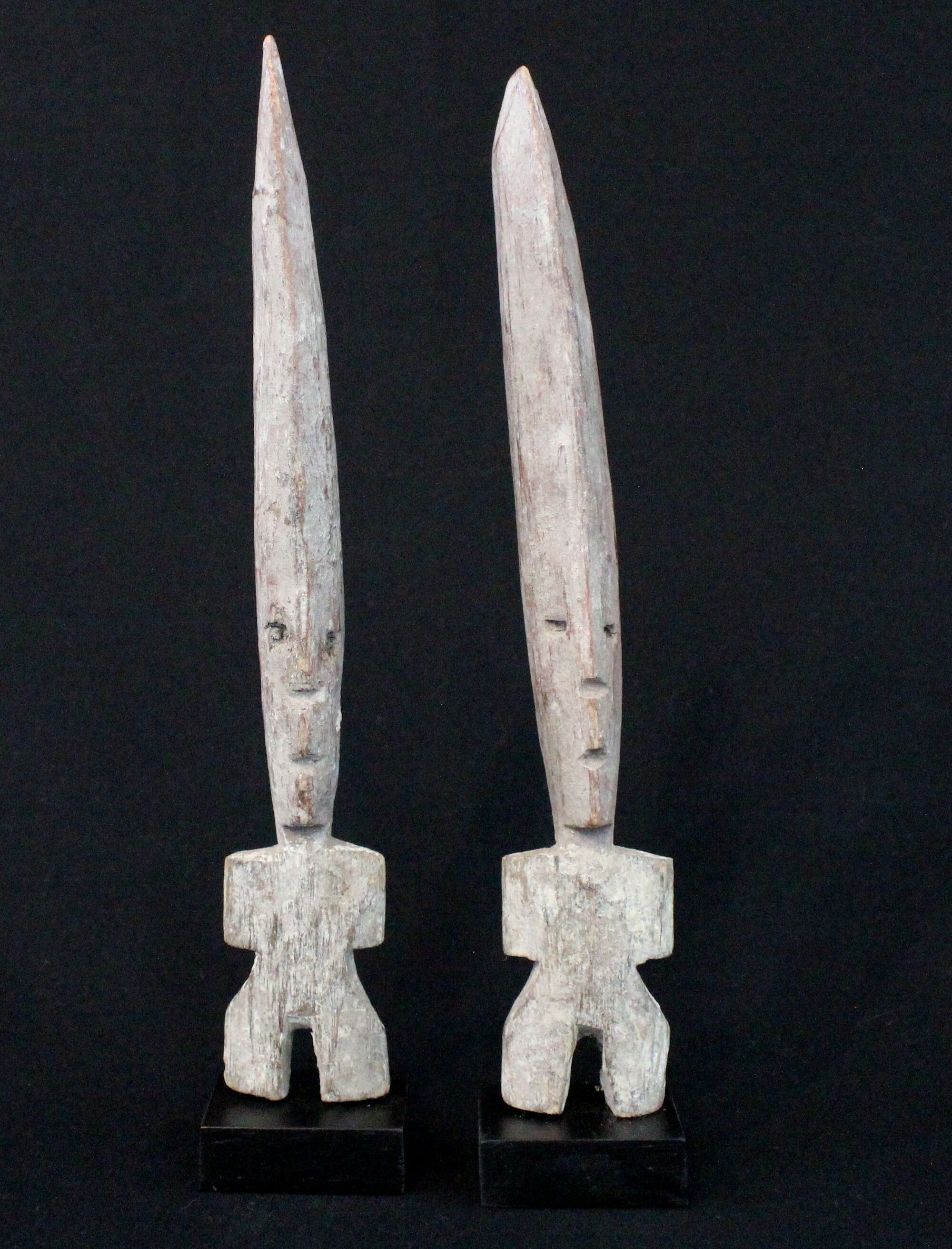Pair of Adan Fetishes on Bases - Ghana, African Tribal Ethnic Art