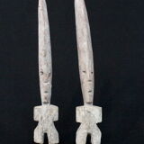 Pair of Adan Fetishes on Bases - Ghana, African Tribal Ethnic Art