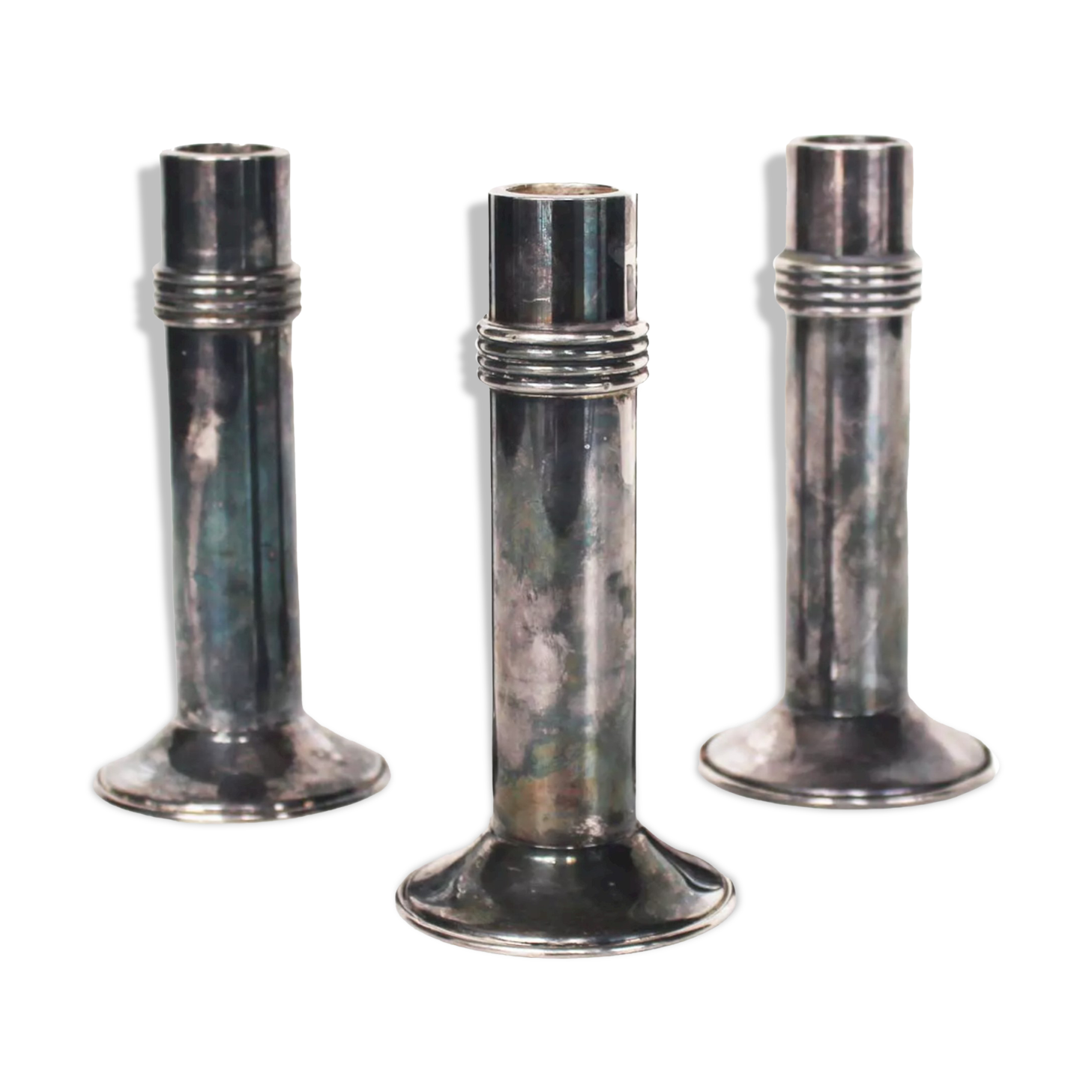 Rare set of silver plated Art deco candle holders by Christian Dior, France 1950's