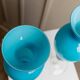 Azure Blue Murano Glass Vase XL, Fluted Beaded Silhouette, 1960s Hollywood Regency