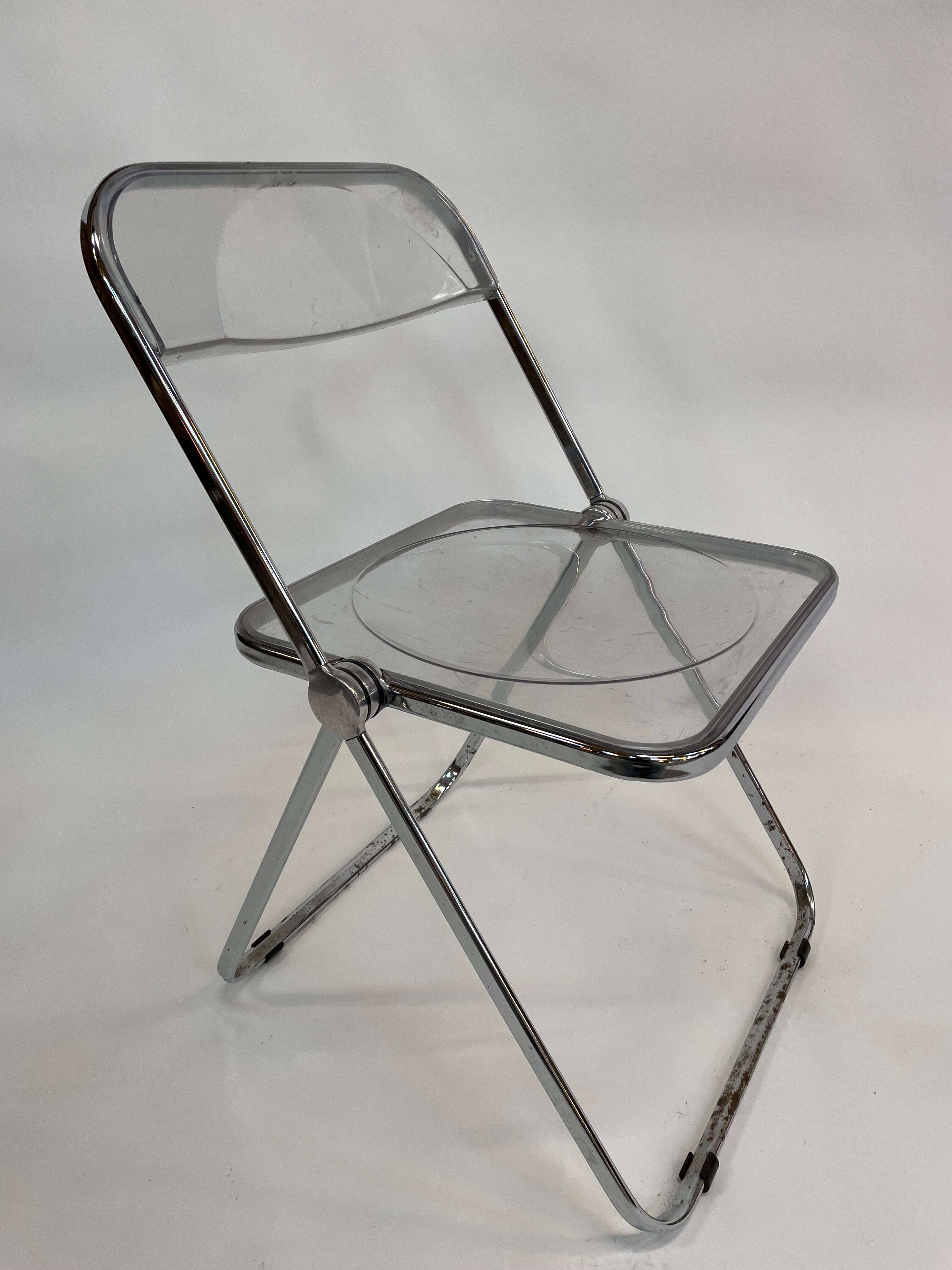 Giancarlo piretti plia lucite folding chair for castelli