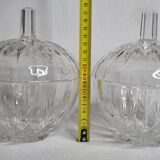 Pair of crystal candy boxes, Italy