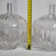 Pair of crystal candy boxes, Italy