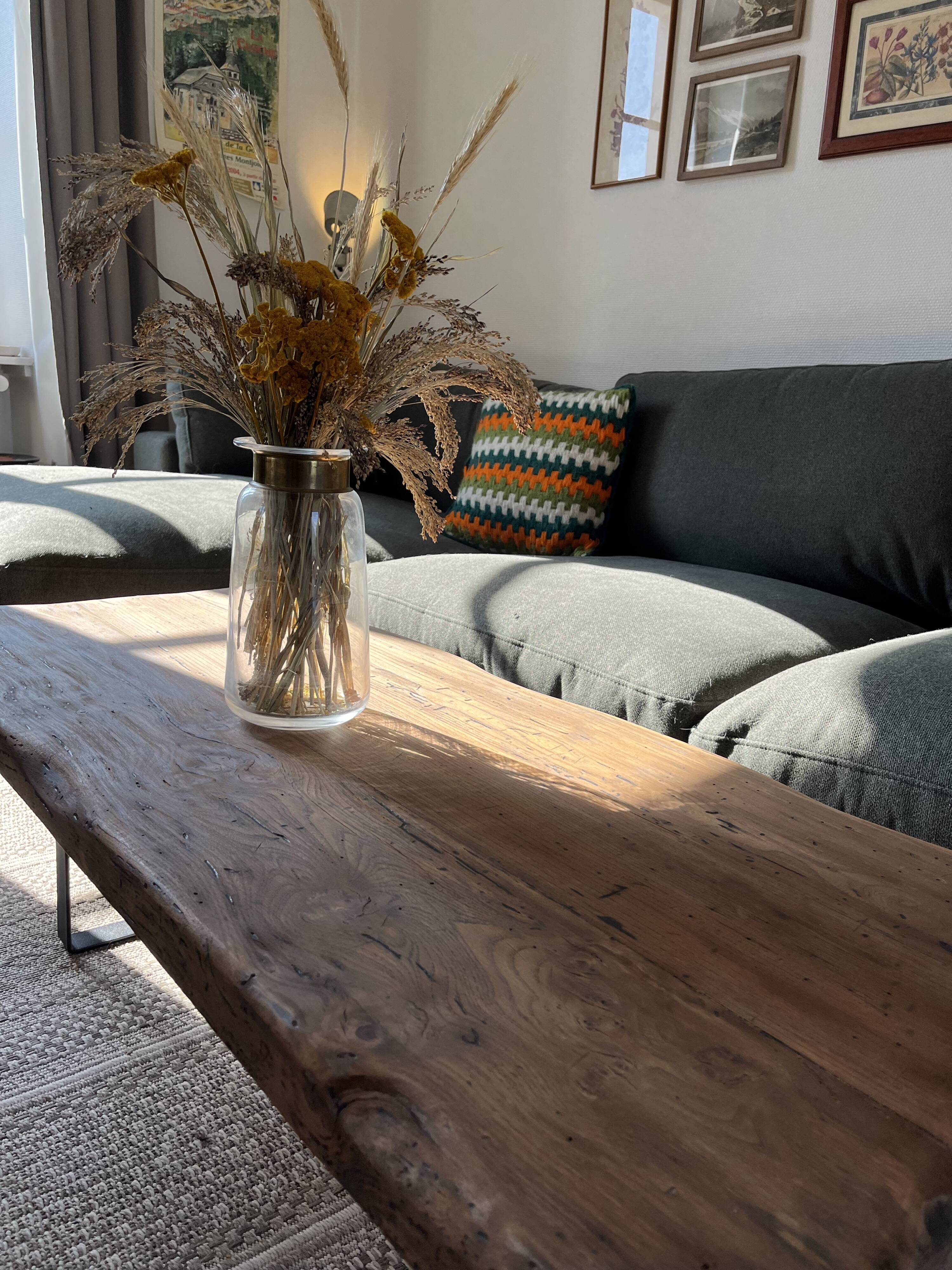 Industrial upcycled solid wood coffee table