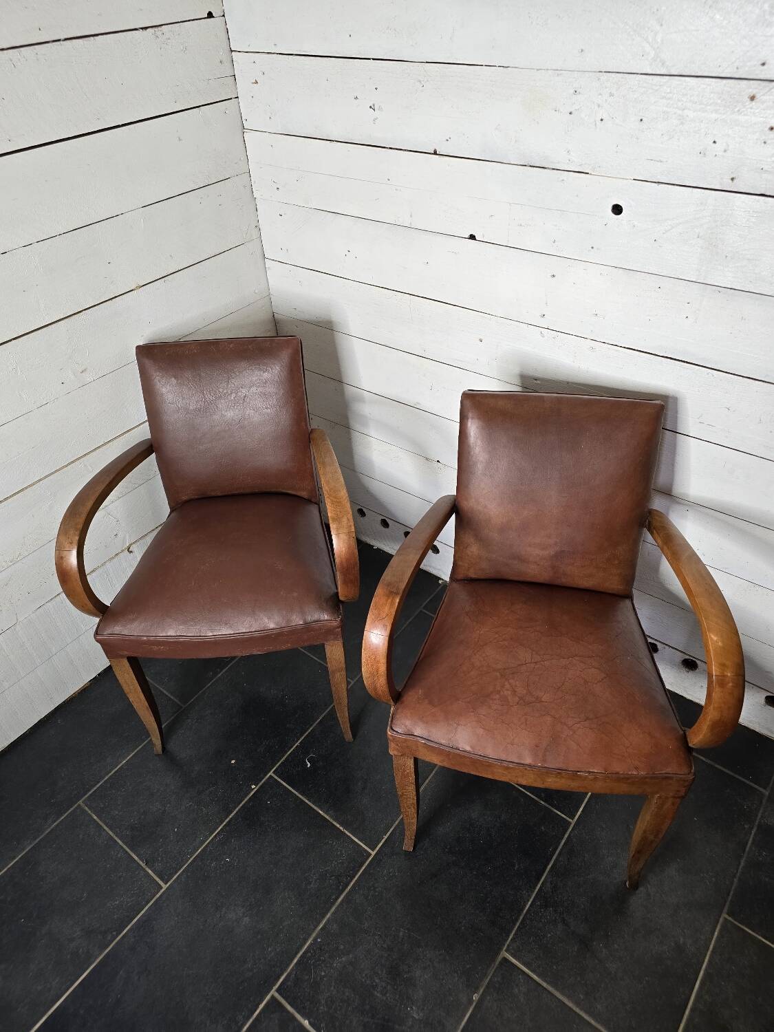 Leather bridge chairs