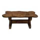 Vintage solid wood footrest - small farmhouse bench stool