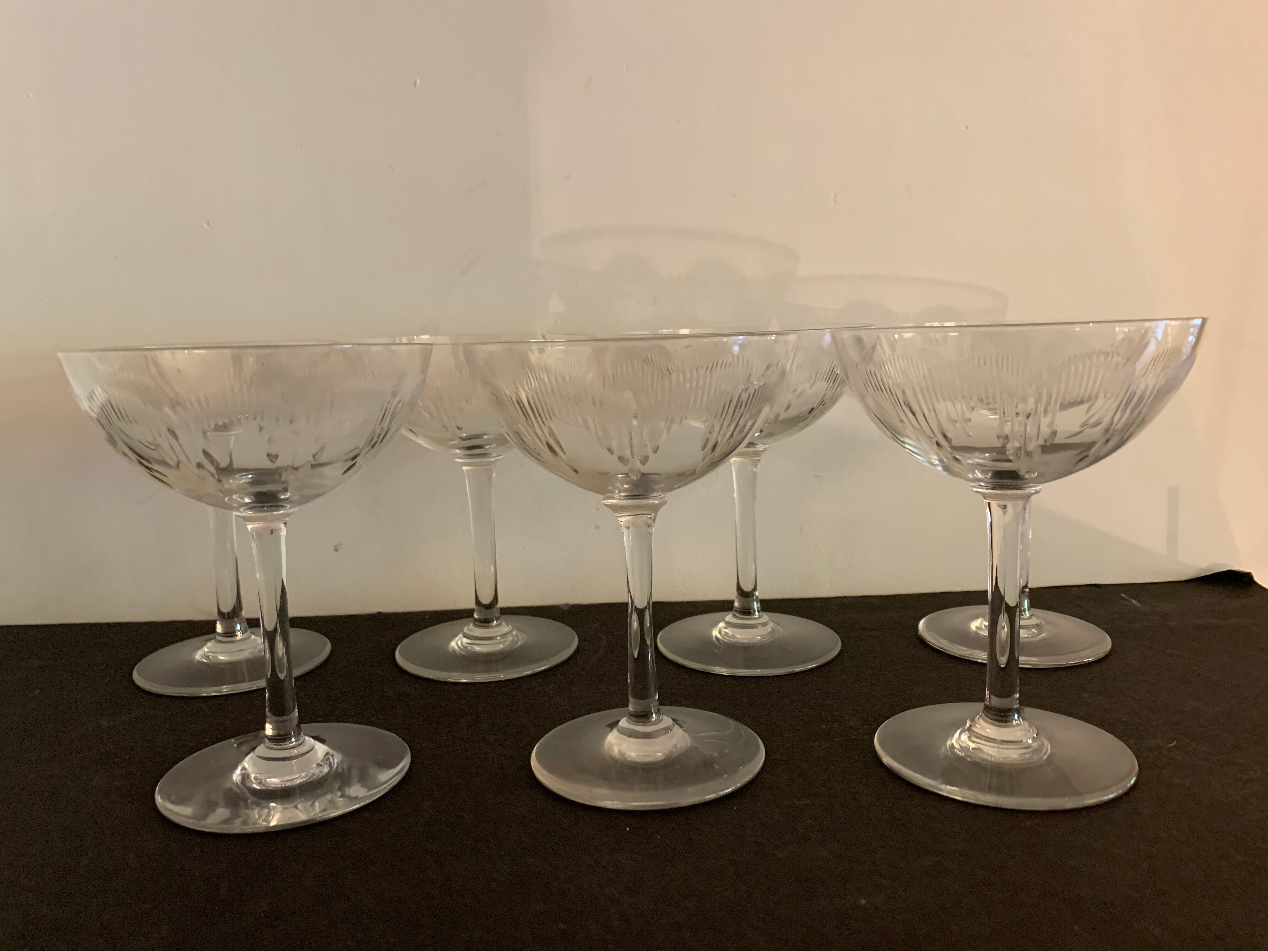 7 cut crystal champagne glasses