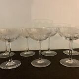 7 cut crystal champagne glasses