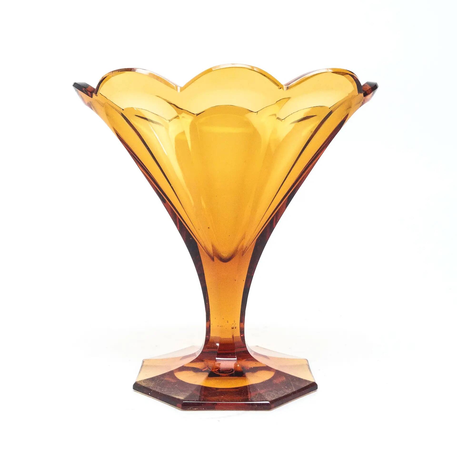 Art Deco vase, crystal, Moser, Czechoslovakia, 1930s