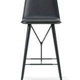 Tabourets cuir noir Fredericia
