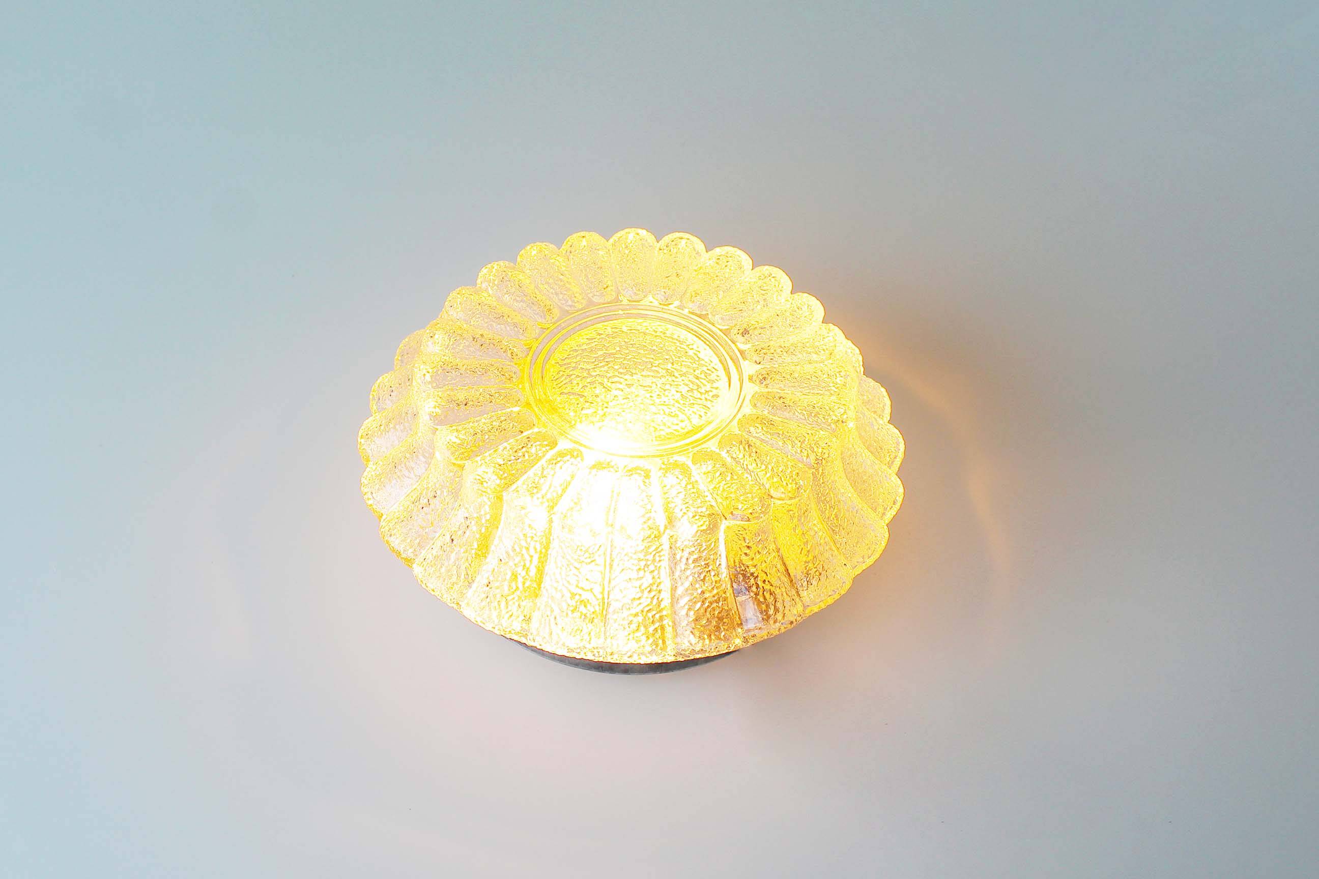 Vintage Murano glass flush mount lights, Italy 1970's