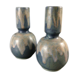 Pair of sandstone vases signed Lebret