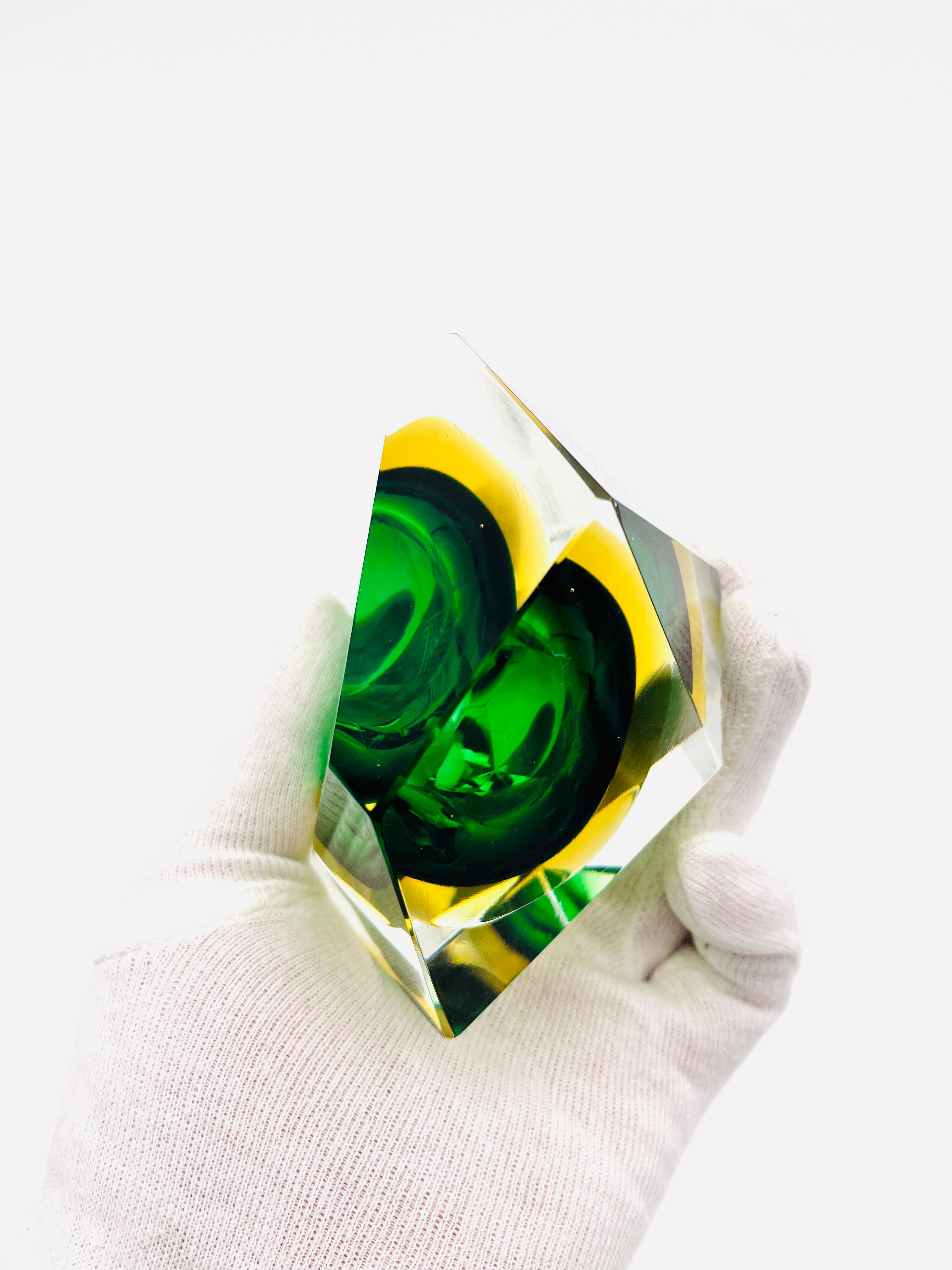 Murano bowl - Flavio Poli - Sommerso - Amber Green - Circa 1960