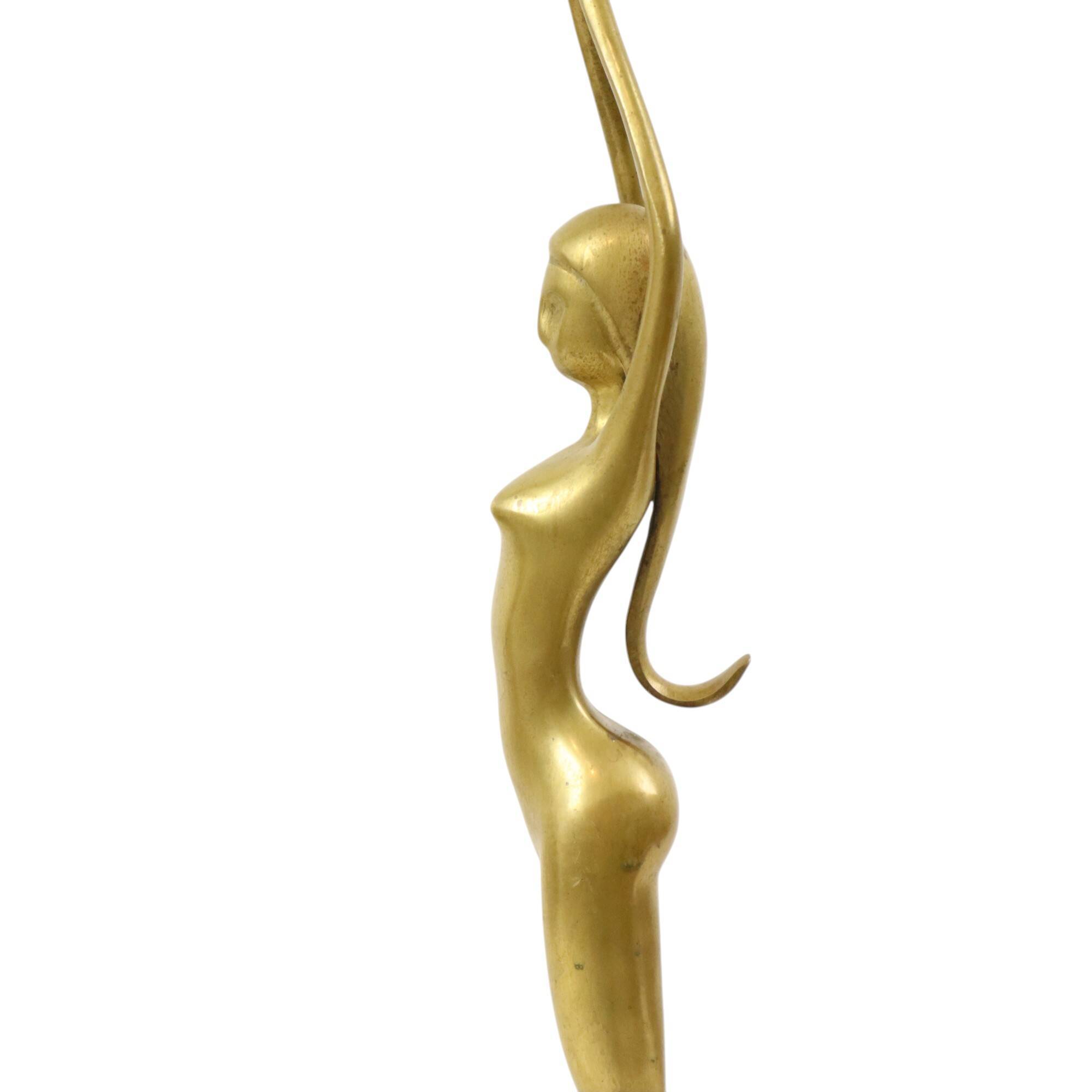 Abstract Image Nude Woman Ballerina Art Deco Style Brass 51cm