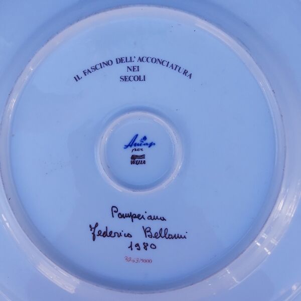 Plat décoratif en porcelaine ''Pompéï'' numéroté