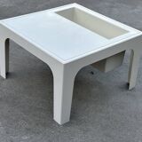 Vintage table with magazine holder, 70s space age