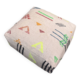 Pouf berbère marocain Kilim - 100% laine et coton - Coussin de sol tissé à la main