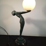 Art Deco lamp "Lueur" signed Max Le Verrier