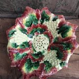 Vintage french majolica serving bowl for grapes