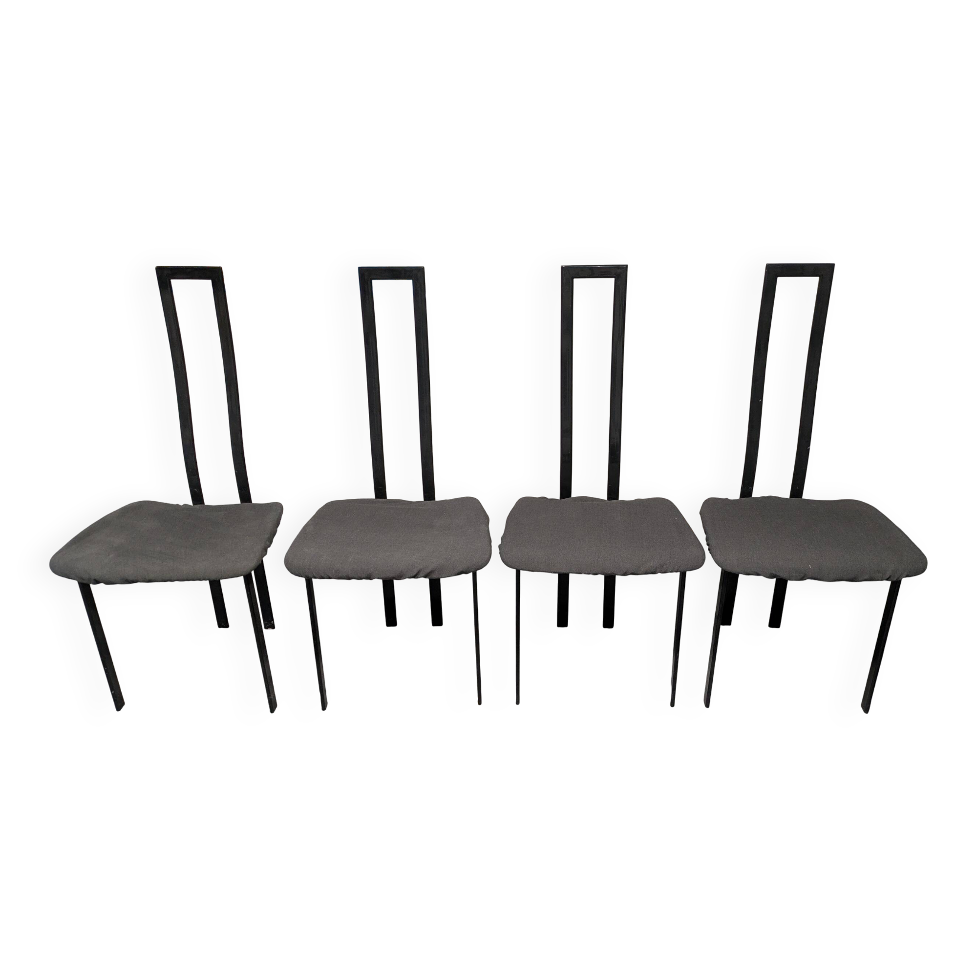 Set of 4 original Cattelan Italia 80's design dining room chairs