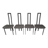 Set of 4 original Cattelan Italia 80's design dining room chairs