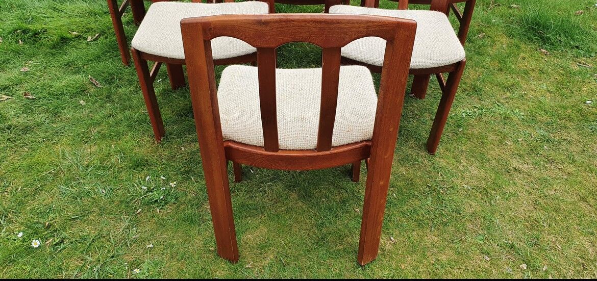 Set of 6 chairs in solid teak Roche Bobois 1960/1970