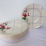 6 assiettes creuses vintage de Niderviller modèle Saumur 220512