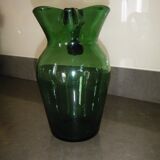 Vintage green glass water pitcher 80