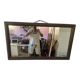 Large vintage mirror with a carved solid wood frame.
