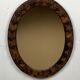 Midcentury brutalist handmade wooden mirror, Belgium 1960s