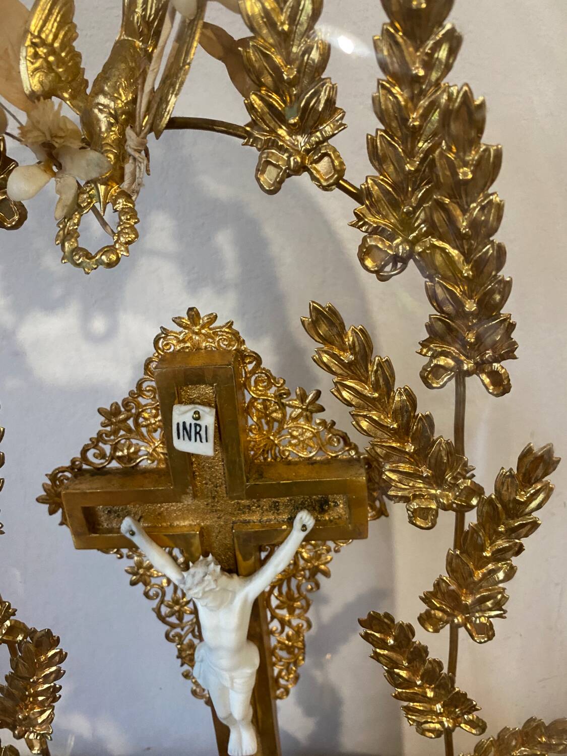 Crucifix under globe