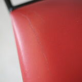 3 armchairs designs steel and leather, France, circa 1980