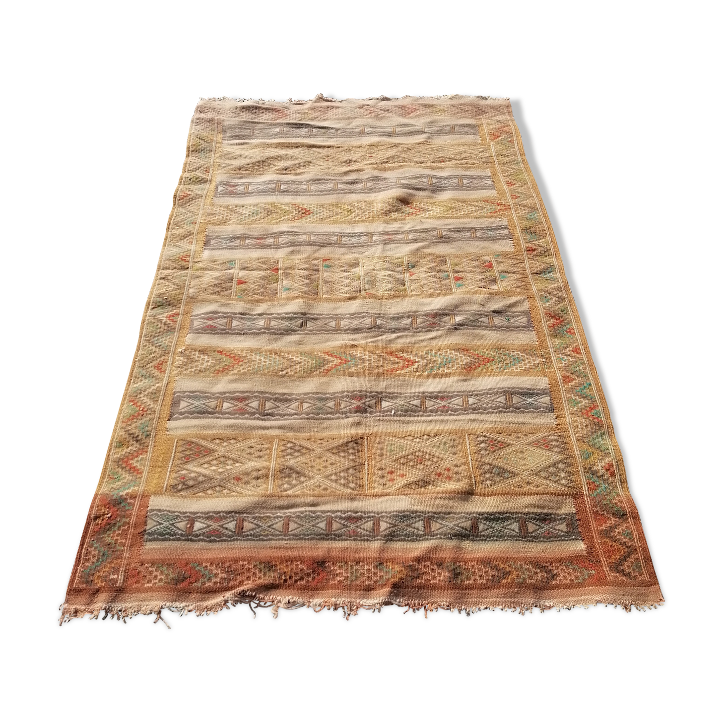 Old oriental carpet, kilim, 50s - 206 x 125cm