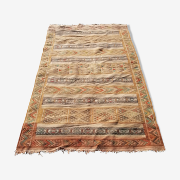 Ancien tapis d'orient, kilim, années 50 - 206 x 125cm