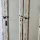Old factory lacquered pine locker from early 20th century France.