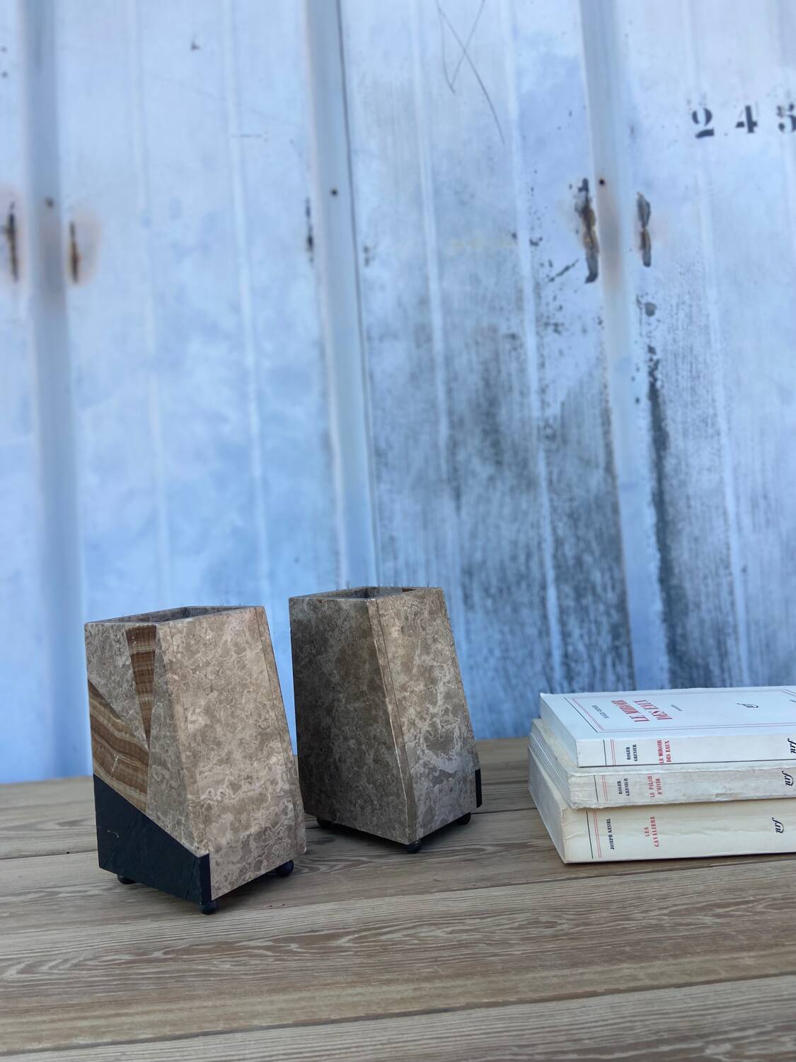 Art deco marble bookend